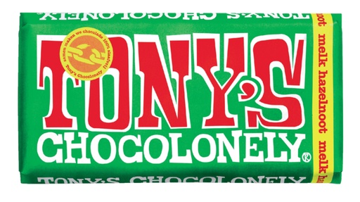 [891876] Chocolade Tony''s Chocolonely melk hazelnoot reep 180gr