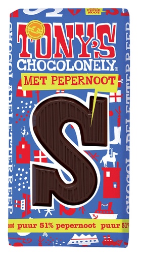 [960769] Chocolat Tony's Chocolonely noir - perpernoot Lettre S 180g