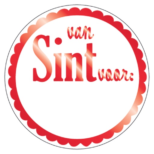 [969722] Stickers Haza “van Sint voor” rond rouge/blanc boîte 1000 pces