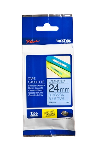 [930203] Ruban de lettrage Brother P-Touch TZe-551 standard 24mm noir sur bleu