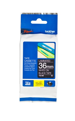 [930199] Ruban de lettrage Brother P-Touch TZe-365 standard 36mm blanc sur noir