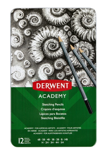 [640122] Crayon Derwent Academy 6B5H boîte 12 pièces dureté assortie