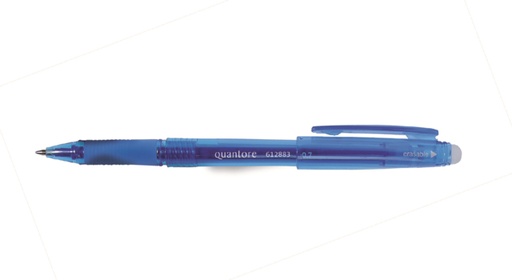 [612883] Stylo gel Quantore effaçable 0,7mm bleu