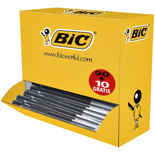[616206] Stylo bille BIC M10 Medium noir boîte 90+10 gratuits