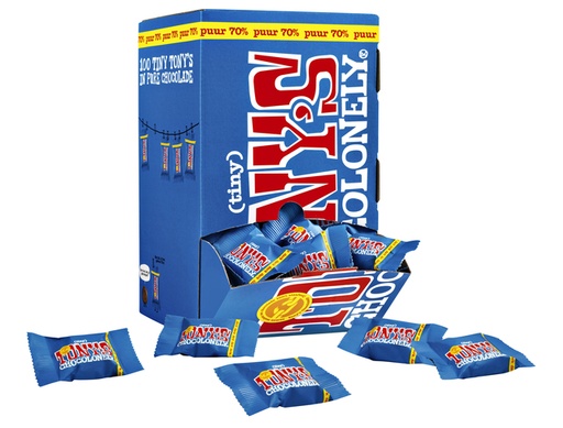[891888] Chocolat Tony's Chocolonely Tiny noir boîte 100 pièces