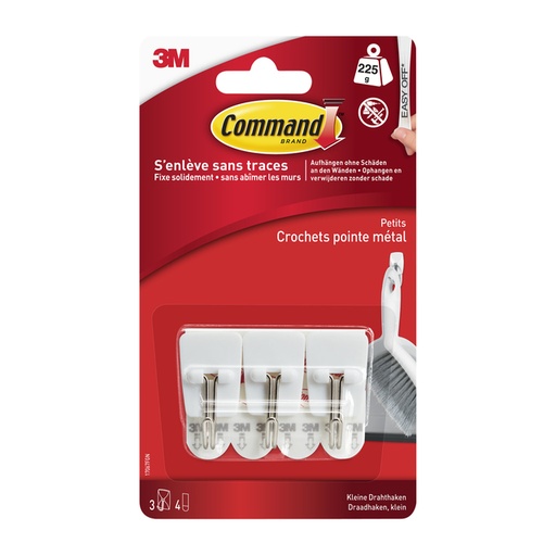 [836370] Draadhaak Command incl bevestigingsstrip 3 stuks