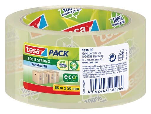 [803514] Ruban d'emballage tesapack® eco & strong 66mx50mm transparent
