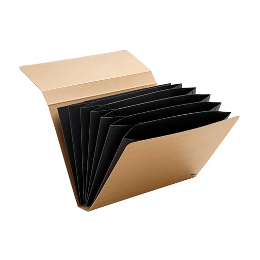 [504165] Trieur Kraft Line A4 7 compartiments brun