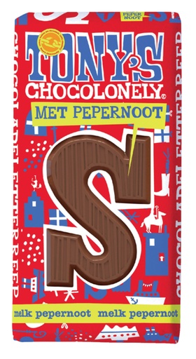 [962839] Chocoladeletter Tony's Chocolonely melk pepernoot S 180gr