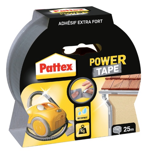 [836302] Plakband Pattex Power Tape 50mmx25m grijs