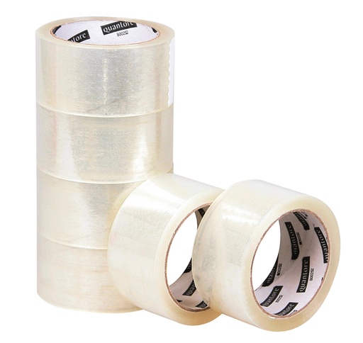 [800252] Ruban d'emballage Quantore 50mmx60m PP transparent 6 rouleaux