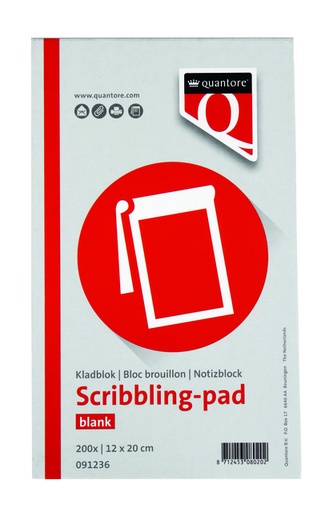 [091236] Bloc brouillon Quantore 12x20cm 200 feuilles