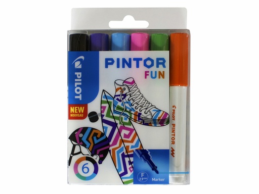 [631601] Feutre PILOT Pintor Fun Fin assorti étui 6 pièces
