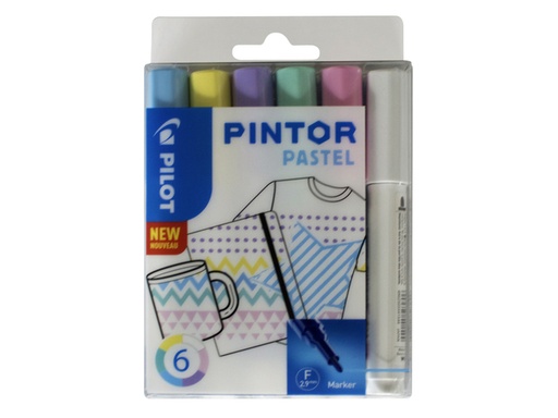 [631603] Verfstift Pilot Pintor pastel fijn assorti etui à 6 stuks