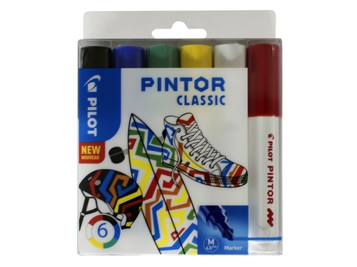 [631604] Verfstift Pilot Pintor classic medium assorti etui à 6 stuks