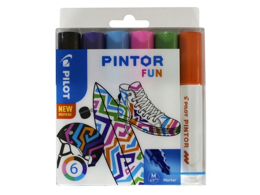 [631605] Feutre PILOT Pintor Fun Medium assorti étui 6 pièces