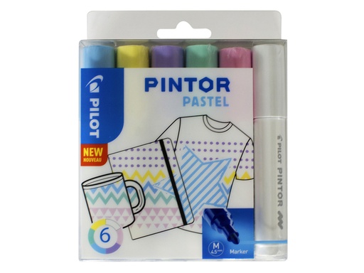 [631607] Verfstift Pilot Pintor pastel medium assorti etui à 6 stuks