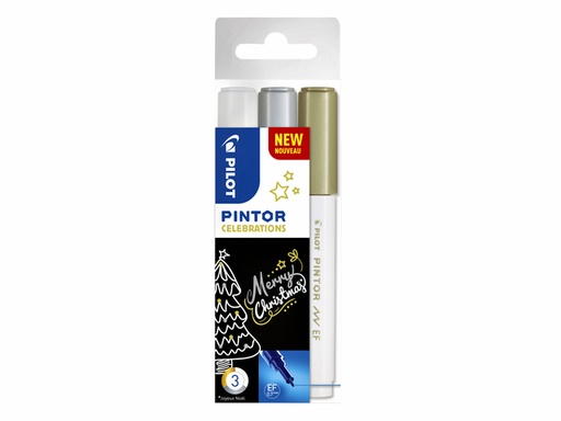 [631612] Feutre PILOT Pintor Celebrations Extra Fin assorti étui 3 pièces