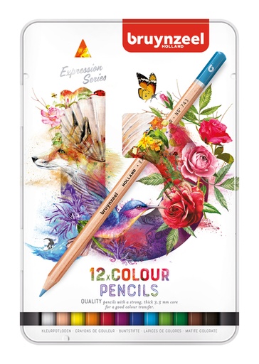 [640067] Crayon de couleur Bruynzeel Expression boîte métal 12 pièces