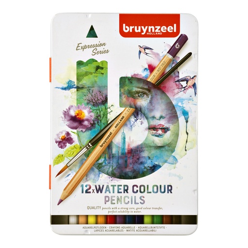 [640069] Crayons de couelur Bruynzeel Aquarel Expression boîte de 12 pièces assorti