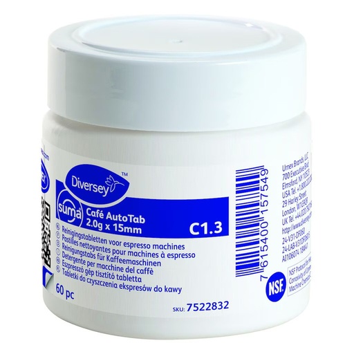 [891094] Tablettes nettoyantes Suma Café C1.3 60 pièces