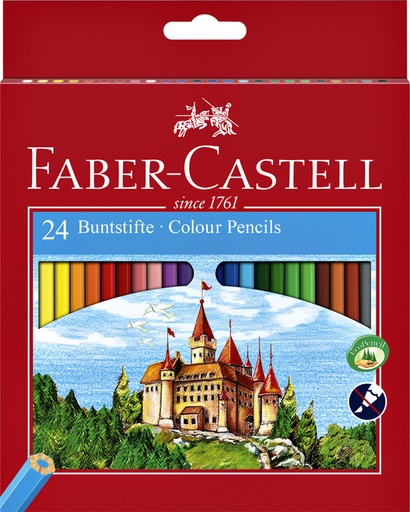 [640071] Crayon de couleur Faber-Castell assorti set 24 pièces