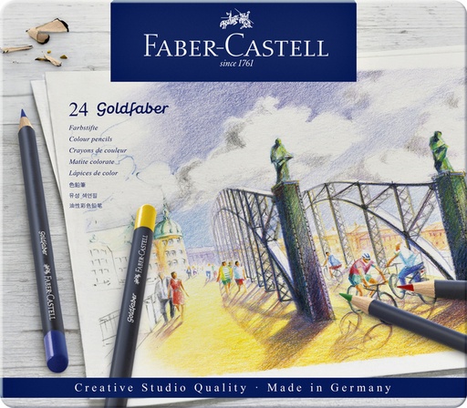 [640073] Crayons de couleur Faber-Castell Goldfaber boîte 24 pièces assorti