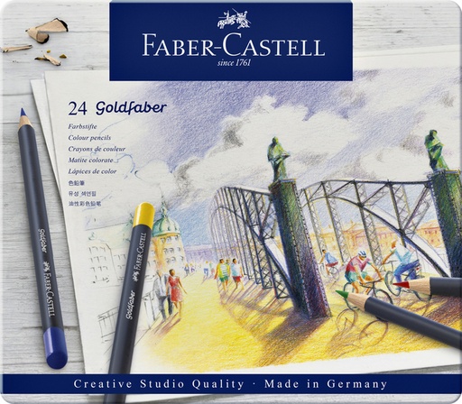 [640073] Kleurpotloden Faber-Castell Goldfaber assorti blik à 24 stuks