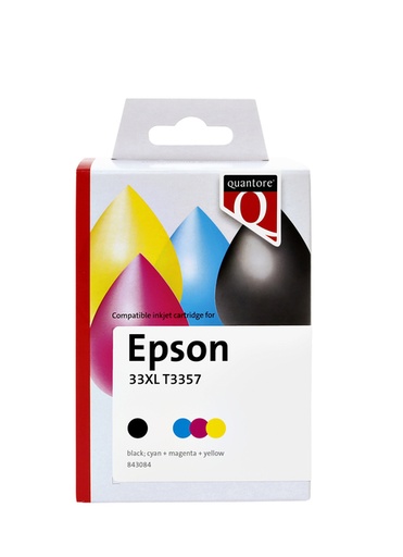 [843084] Inktcartridge Quantore alternatief tbv Epson T3357 zwart + 3 kleuren