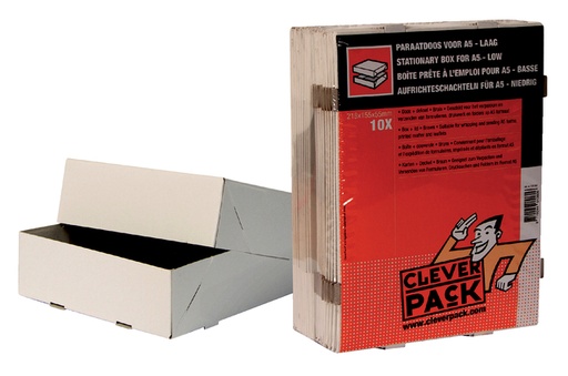 [820298] Boîte télescopique CleverPack A5 218x155x55mm p/500 feuilles blanc 10 pièces