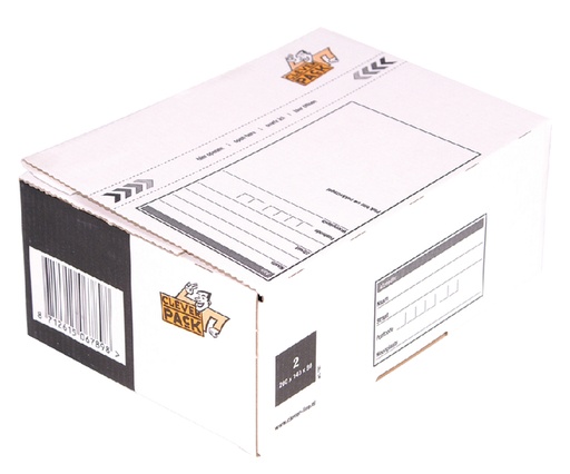 [820406] Boîte postale 2 CleverPack 200x140x80mm blanc 25 pièces