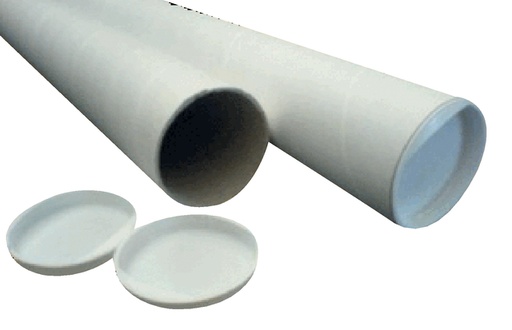 [820435] Tube expédition CleverPack A3 330x50mm + embouts blanc 20 pièces