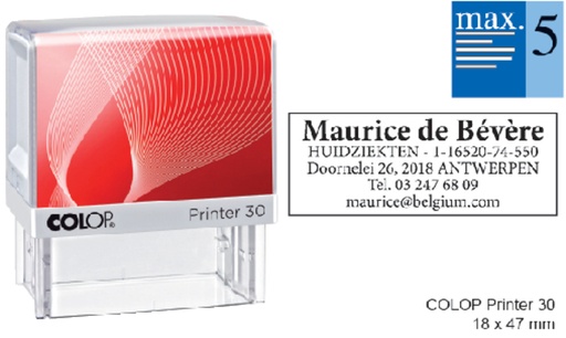 [351024] Tekststempel Colop Printer 30 personaliseerbaar 5regels 47x18mm