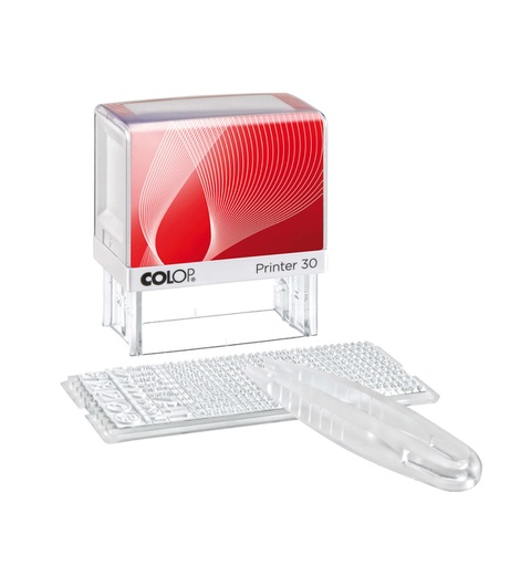 [350844] Tekststempel Colop Printer 30/1 letterset en pincet
