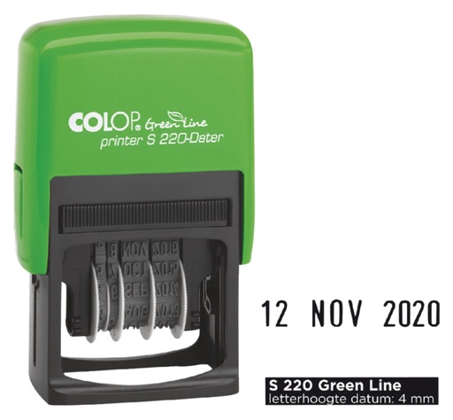 [351044] Tampon Dateur Colop Printer S220 Green Line NL vert