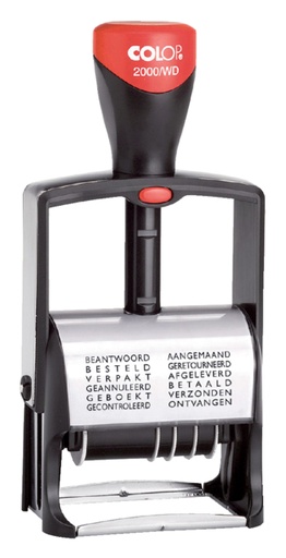 [351001] Cachet à Formules+date Colop Heavy Duty 2000/WD Classic line 12 formules NL rouge