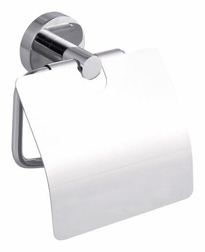 [897234] Dérouleur papier toilette tesa® Smooz métal chromé brillant avec couvercle