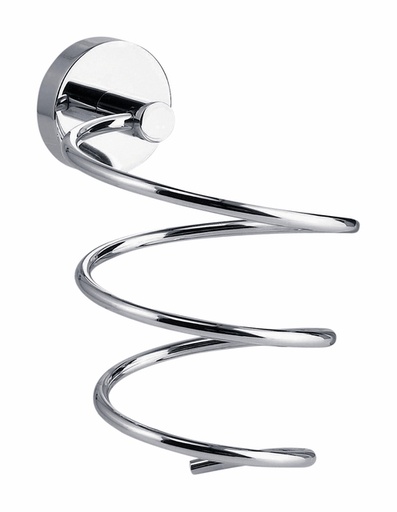 [897227] Support sèche-cheveux tesa® Smooz métal chromé brillant autocollant