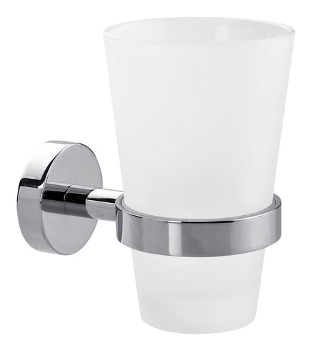 [897225] Porte-gobelet tesa® Smooz métal chormé brillant autocollant