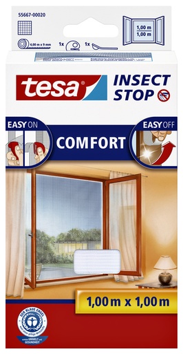 [890771] Insectenhor tesa® Insect Stop COMFORT raam 1x1m wit