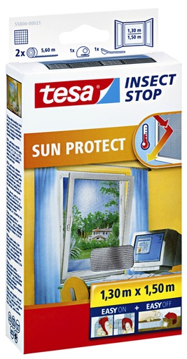 [890775] Insectenhor tesa® Insect Stop SUN PROTECT raam 1,3x1,5m antraciet