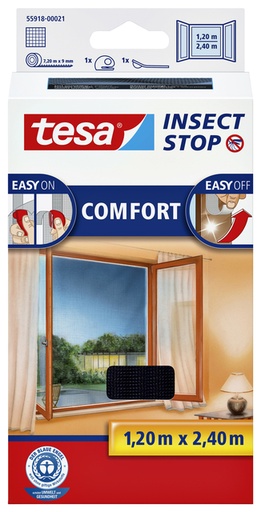 [890776] Moustiquaire tesa® Insect Stop COMFORT fenêtre 1,2x2,4m anthracite