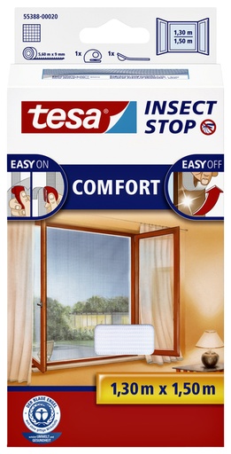 [890779] Moustiquaire tesa® Insect Stop COMFORT fenêtre 1,3x1,5m blanc