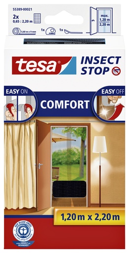 [890783] Insectenhor tesa® Insect Stop COMFORT deur 2x 0,65x2,20m zwart