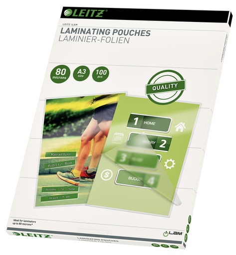 [535542] Lamineerhoes Leitz iLAM A3 2x80micron EVA 100 stuks