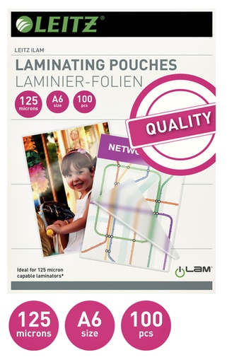 [535544] Lamineerhoes Leitz ILAM A6 2x125micron EVA 100 stuks