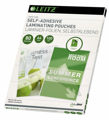 [535546] Pochette de plastification Leitz iLAM A4 autocollant 2x80 microns EVA 100 pièces
