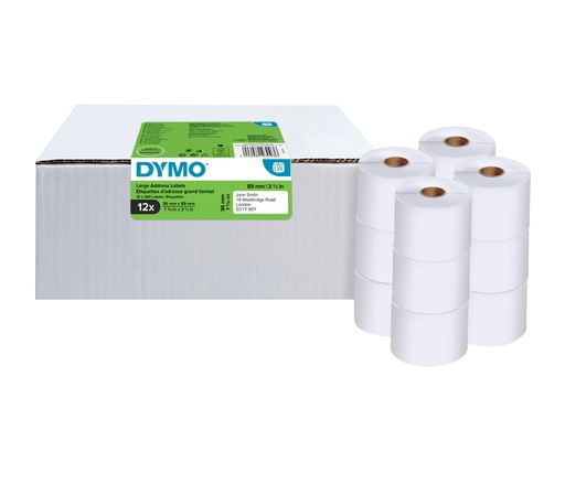 [817319] Etiquette adresse Dymo LabelWriter 36x89mm 12 rouleaux à 260 pièces blanc