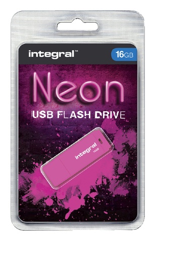 [434856] Clé USB 2.0 Integral 16Go néon rose