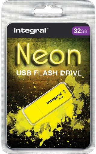 [434926] Clé USB 2.0 Integral Neon USB-A 32Go jaune